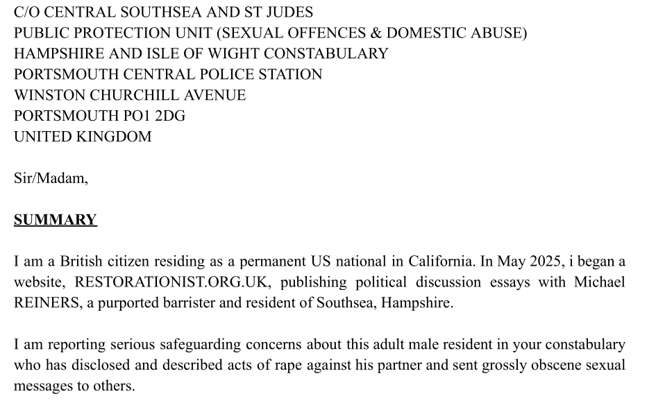 How Long Did The Restorationist Tolerate the Depravity of Michael Reiners?